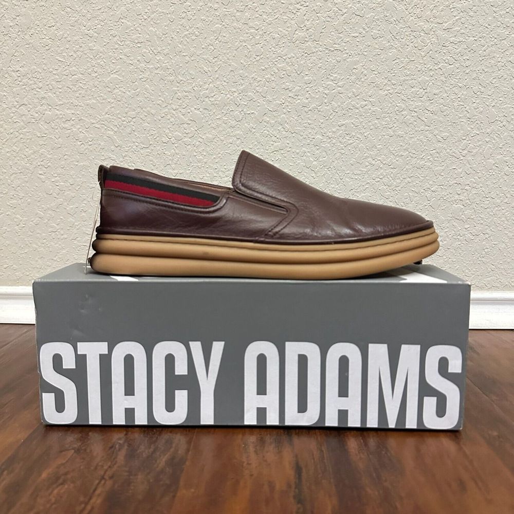 NIB STACY ADAM Delmar Slip On Fashion Sneakers in Chocolate